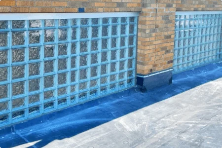 Synagogue sanctuary roof windows after glass block installation